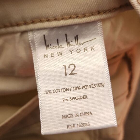 Nicole Miller Cream Off-White Soho High-Rise Skinny Ankle Jeans Raw Hem Size 12 - Picture 10 of 10